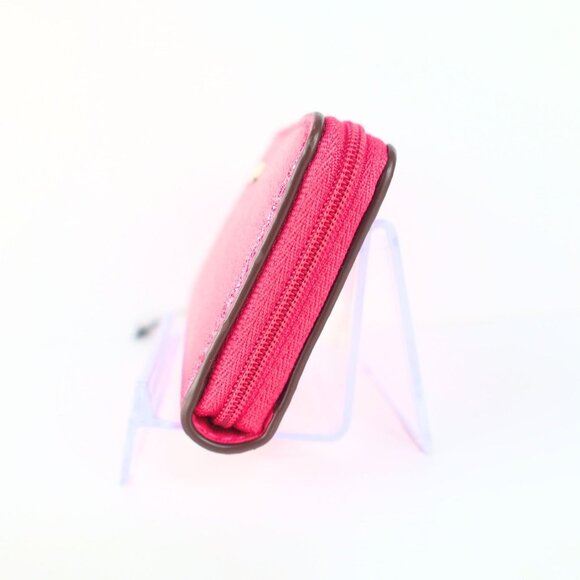 2 PC set -DKNY Lumen metallic faux-leather logo wallet + card case Pink - Picture 12 of 16